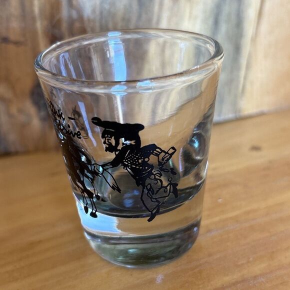 1950s Western Themed Novelty Shot Glass Set Of 4 Vintage - Picture 5 of 11
